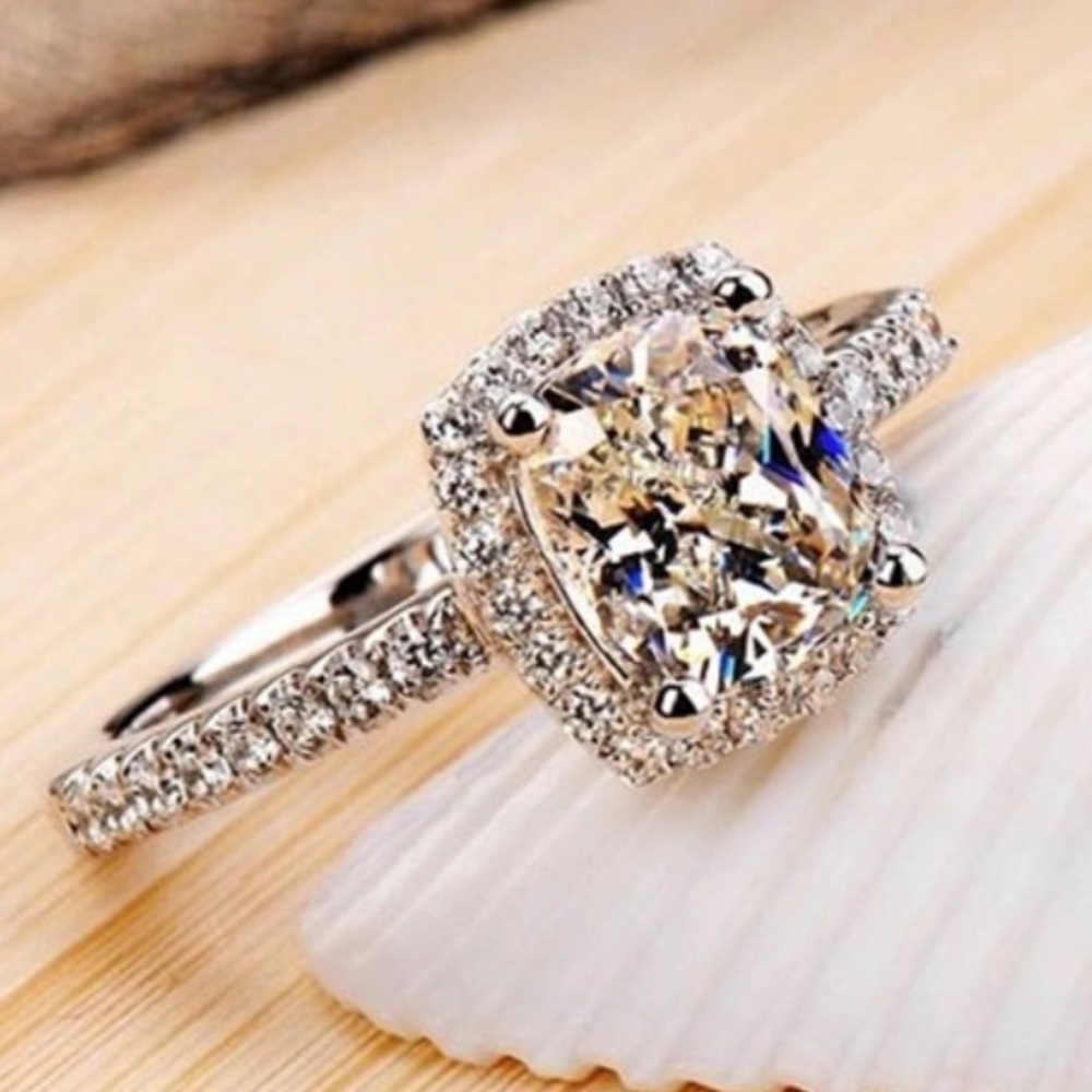 CC Sterling Silver Rings For Women Wedding - Picture 5 of 5